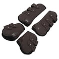 thumbnail image 2 of Horse Front Hind Leg Boots, Horse Leg Boots Protective Adjustment Buckle Brown Open Straps PU + Neoprene  For Riding For Horse Legs Brown Front And Hind Set, 2 of 8