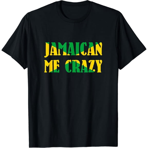 Funny Jamaican Me Crazy Graphic T-Shirt Retro Caribbean Vacation Unisex Cotton Short Sleeve Tee