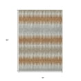 thumbnail image 3 of HomeRoots 590817 3 x 5 ft. Orange Gray & Beige Striped Washable Indoor & Outdoor Rectangle Area Rug, 3 of 5