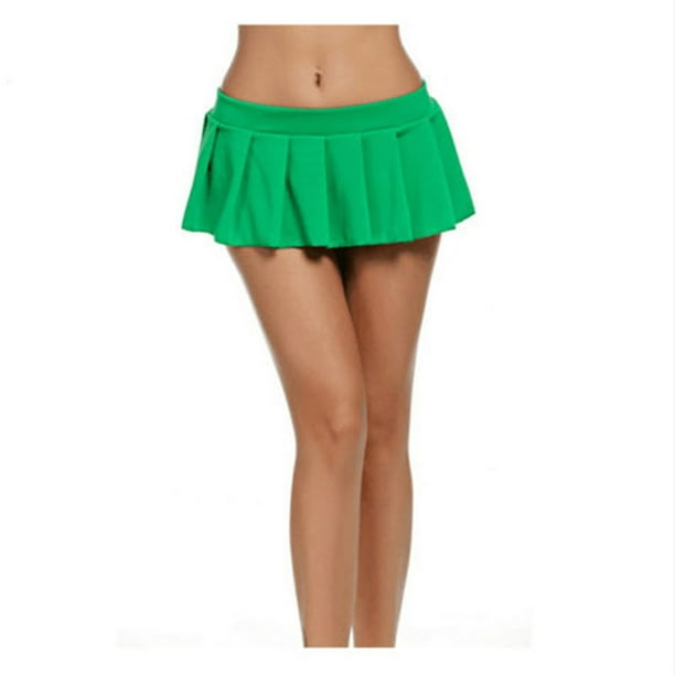 Women Pleated Mini Skirt Low Rise Short Skirt Ruffle Lingerie Ultra ...