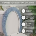 thumbnail image 6 of Home Weavers Hampton Crochet Bath Mat Collection 100% Cotton Tufted Bath Rug, Extra Soft and Absorbent Bath Rugs, Machine Wash, bath rug for Bathroom, 18"x18" Lid Cover, Blue, 6 of 10