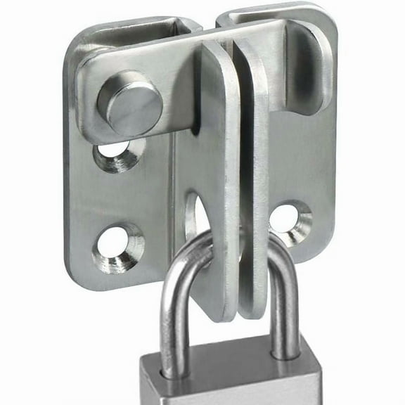 Sliding Door Lock Padlock Hasp Door Latch Hook Anti-Theft, Brushed Stainless Steel Finish