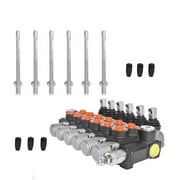 findmall Hydraulic Directional Control Valve 6 Spool 13 GPM SAE Ports 3600 PSI for Small Tractors Tractors Loaders Log Splitters