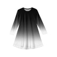 thumbnail image 5 of Drmagiyhm Long Sleeve Midi Dress for Girls Size 10-12 Boho Gradient Crew Neck Dresses Twirly Chiffon Skater Dress Autumn Casual Outfits Black 4-5 Years, 5 of 5