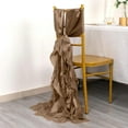 thumbnail image 2 of BalsaCircle 5 Taupe Curly Willow Chiffon Satin Chair Sashes Wedding Party Events Reception Decorations Supplies, 2 of 8