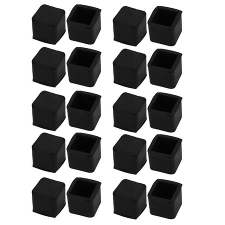 20Pcs Furniture Table Chair Square Rubber Leg Tip Cap 15mm ...