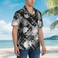 thumbnail image 5 of Balery Seamless Pattern With Skulls Print Men's Hawaiian Shirts Short Sleeve Beach Shirt Relaxed Fit Vacation Button Down Shirts-X-Large, 5 of 9