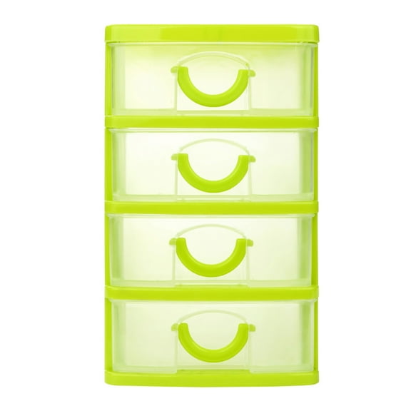 1 Pcs Plastic Drawers Organizer Mini Organizer Box Stackable Plastic Drawer Storage Containers Clear Storage Units for Desktop Classroom Craft,(2/3/4/5 layers)