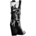 thumbnail image 3 of Ferwind Women's Cowgirl Boots Crocodile Accent Mid-Calf Embroidery Pull On Adult Black 12, 3 of 6