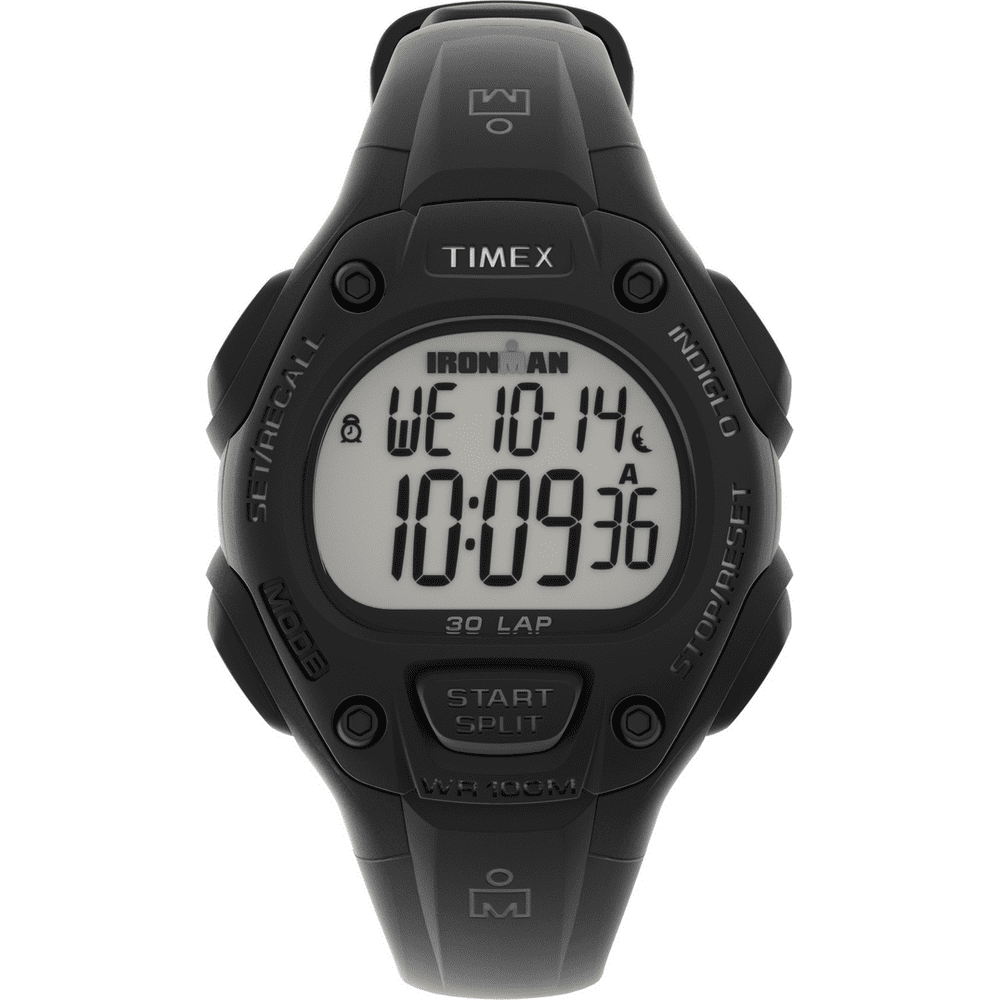Timex - TIMEX Unisex IRONMAN Classic 30 34mm Resin Strap Watch â Black Case & Top Ring with