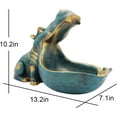 thumbnail image 2 of Hippo Statue Home Resin Hippopotamus Figurine fun candy dish,Key bowl,big mouth Sculpture Table Art Decoration Sundries Container Storage Box(Dark Blue), 2 of 13