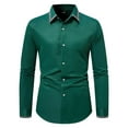 thumbnail image 3 of Men's Dress Shirts Regular Fit Business Casual Solid Color Blouse Stretch Button Down Slim Fit Top/Shirt, 3 of 6
