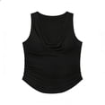 thumbnail image 6 of Jerdar Women's Sexy Y2K Draped Cowl Neck Ruched Side Crop Top Trendy Sleeveless Going Out Tank Tops XXL, 6 of 6