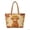 Autumn Highland Cow Print, variant on Vintage Cat Patchwork Quilted Tote Bag for Women Large Capacity Multi-Pocket Zipper Closure Shoulder Handbag for Work School Travel Daily Use 1 Pc