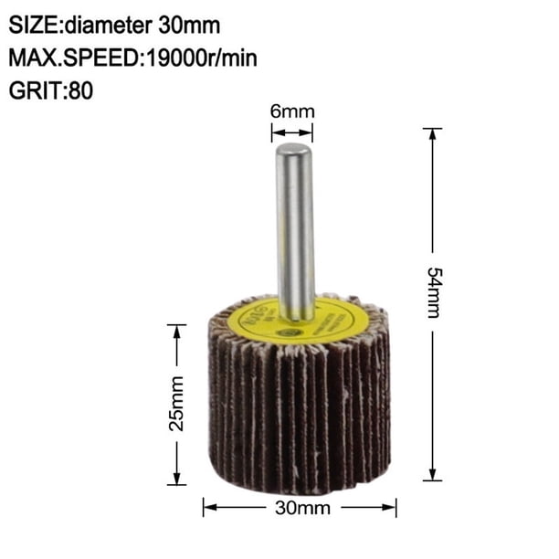 16-80Mm 6Mm Shank 80 Grit Sanding Flap Wheel Disc Abrasive Grinding Polishing
