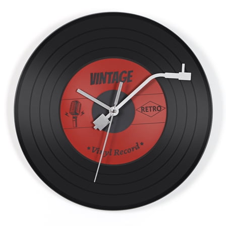 11.8 inch widthVinyl Record Wall Clock - Red