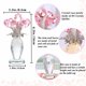 thumbnail image 3 of Figura de ramo de flores de vidrio rosa con jarrón, hecha a mano, regalo de flores de vidrio para mujeres en el día de la madre, San Valentín, flor de rosa de vidrio con tallo, decoración de, 3 of 7