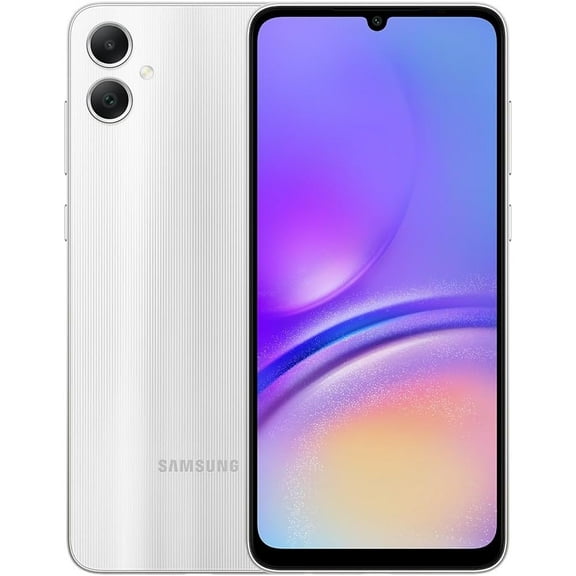 Open Box Samsung Galaxy A05 4G LTE 128GB 4GB RAM | Factory GSM Unlocked Dual SIM International Version Cell Phone | Silver