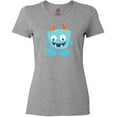 thumbnail image 3 of Inktastic Cute Monster, Little Monster, Blue Monster, Horns Women's T-Shirt, 3 of 5