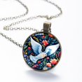 thumbnail image 6 of Peace Dove Necklace Personalized Custom Photo Round Pendant Adjustable Stainless Steel Necklaces with Gift Box for Men Women Mothers Valentine's Jewelry Gift, 6 of 6