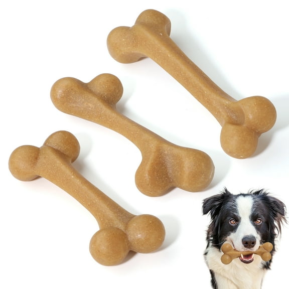3 Pack Dog Toys for Aggressive Chewers, Nylon Dog Chew Toy, Teething Bones for Large Small Medium Dogs