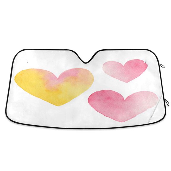 Iauyy Foldable Windshield Sun Shade for Cars, Interior Sun Protection for car UV Protection for Sedan/SUV/Truck, (S/M/L) Watercolor Pastel