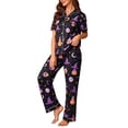thumbnail image 3 of MuXiKeJi Clothes Halloween Pajamas Women 2 Piece Set Holiday Pjs Long Sleeve Shirts and Pants Ghosts Graphic Spooky Season Sleepwear,Women Halloween Pajama Sets, 3 of 5