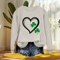 thumbnail image 6 of JTZGDY St. Patrick's Day Green Shirts for Women Cute Shamrock Heart Print Long Sleeve Crewneck Pullover Sweatshirts Fashion Holiday Graphic T-Shirts Trendy Cozy Outfit Clothes A-Khaki XL, 6 of 8