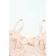 thumbnail image 3 of ABPHQTO Vestido Midi De Mujer De Encaje Con Dobladillo Dip Y Ribete De Volantes Rosa, 3 of 5