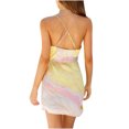 thumbnail image 3 of Primavera y verano Nueva impresión en color degradado Pequeño vestido de tirantes con cuello en V fresco y dulce Pompotops ghjkhdj18907, 3 of 9