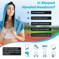 thumbnail image 4 of 2 Packs Absorbent Cooling Hoodie Towel Wraps, Quick-Drying Cooling Towels for Neck Instant Soft Scarf Face Sun Protection Men Camping Sports Gym Hot Weather Outdoor A, 4 of 7