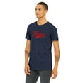 thumbnail image 2 of Daxton Adult Unisex Tshirt Texas Script with Vertical on the Back, Navy Red, XL, 2 of 3