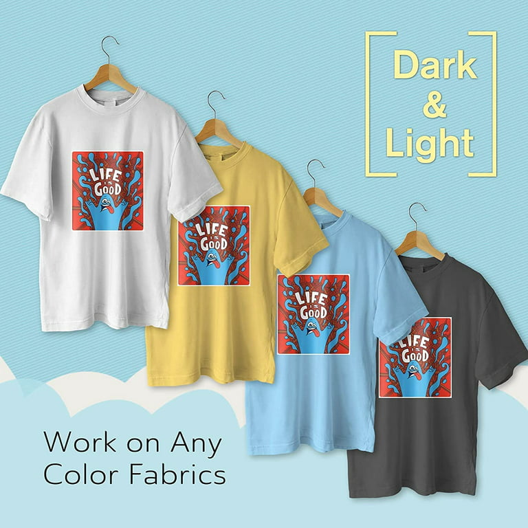 10 Inkjet Printable Heat Transfer Sheets for Dark Colored Fabrics - 8. —