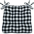 thumbnail image 4 of Achim Buffalo Check Polyester/Cotton Tufted Chair Seat Cushions - Black/White - Set of Two, 4 of 4