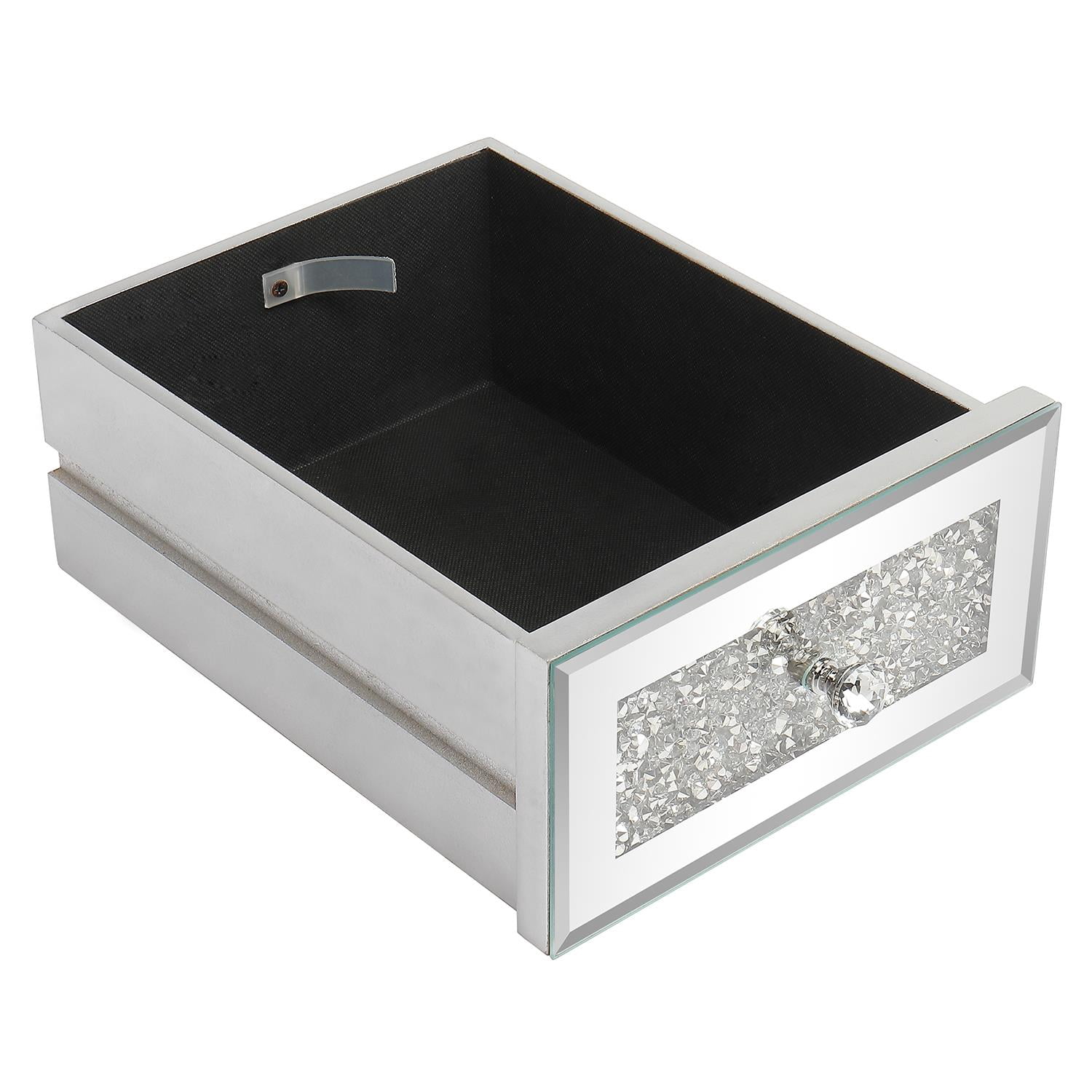Zimtown Console Table, Mirrored Surface Entry Table, Broken Glass Drawer Hallway Table, Silver