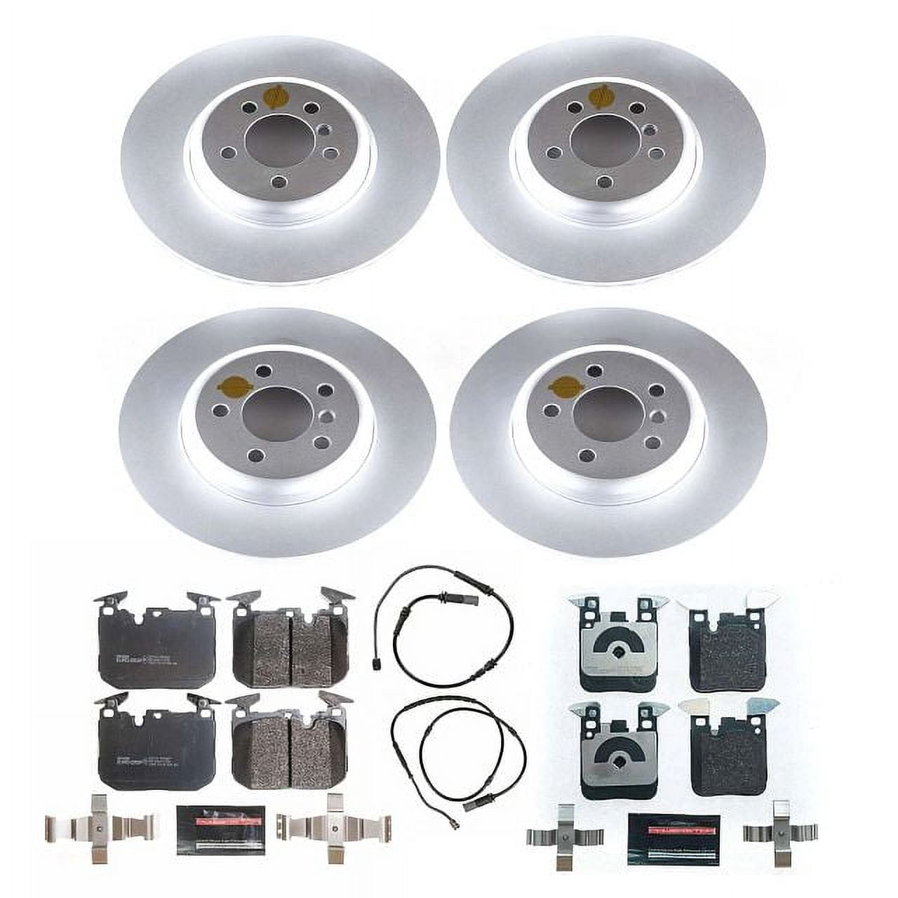 Power Stop Front and Rear Euro-Stop ECE-R90 Certified Brake Pad and Rotor Kit ESK7436