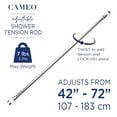 thumbnail image 7 of Cameo Adjustable Shower Curtain Rod 42” -72”, Spring tension Stainless Steel Telescoping Rod, Heavy Duty, Rust Resistant, 7 of 7