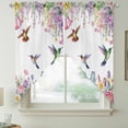 thumbnail image 2 of Watercolor Flowers Swag Valances for Windows 2 Pack, Kitchen Window Curtains 36 Inch Length, Spring Hummingbird Butterflly Floral Privacy Swag Curtains for Living Room/Bathroom 36"x36", 2 of 8