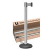 Lavi Industries 10-40700WB-GY Contempo Utility Queuing Stanchion with 7 ft. Retractable Belt, Gray