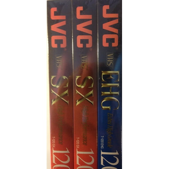 JVC T-120 Video Cassette Tapes, One EHG   Two SX