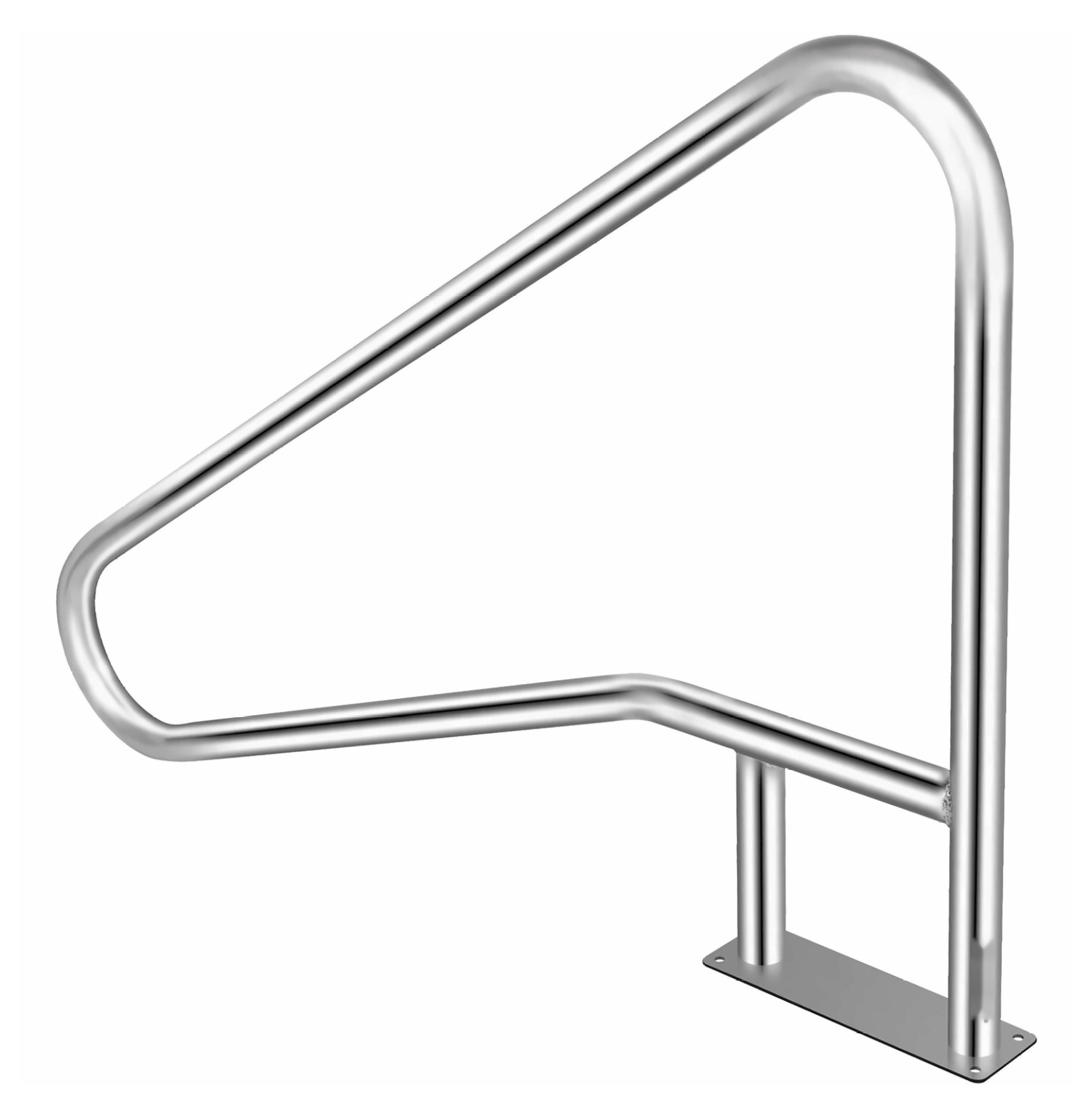 Pool Rail 55x32 Stainless Steel Handrail - 250LBS Capacity, Rustproof, with Blue Grip & Installation Kit