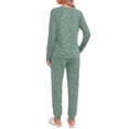 thumbnail image 3 of Fantaslook Womens Pajamas Sets Long Sleeve Matching Lounge Set Fall Travel Outfits Jogger Sweatsuits with Pocket Button Down Sleepwear, 3 of 9
