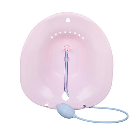 Sunisery Foldable Sitz Bath Tub for Soak and Steam Over the Toilet Seat with Hand Flusher