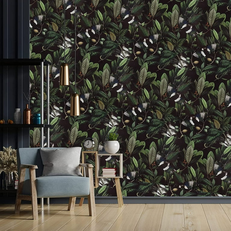 Bird Self Adhesive Wallpaper Floral Peel and Stick Wallpaper Removable  Waterproof Prepasted Wallpaper Mural for Bedroom Cabinet