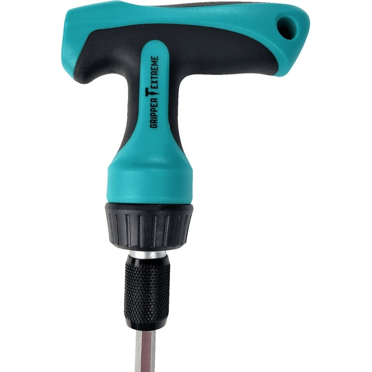 GRIPPER EXTREME, T-HANDLE RATCHET MULTI-BIT SCREWDRIVER SET