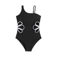 thumbnail image 1 of SDNall Children Solid Summer Swim Trunks for Little Girls Swimsuit with Shorts Soft Comfortable, 1 of 5
