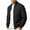 Black, variant on Baseball Jackets For Men Stand Up Collar Windproof Zipper Jacket with Pocket Solid Color Long Sleeved Loose Windbreaker Jacket For Commute Casual Outings