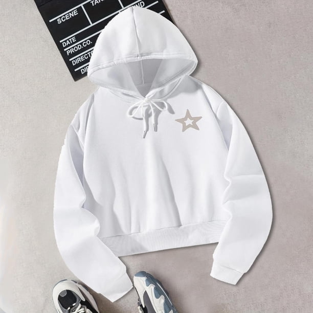 Jersey informal con cordón, jersey con capucha con patrón pentagonal, sudaderas con capucha para mujer, Tops femeninos para calle comercial de otoño e L