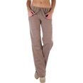 thumbnail image 4 of ToBeInStyle Women's Cozy Linen-Cotton Blend Heather Dye Pants - Mocha - Medium, 4 of 7