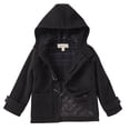 thumbnail image 2 of Cremson Boy Wool Duffle Toggle Jacket Dress Coat Scarf Hood - Black (Size 4T), 2 of 5